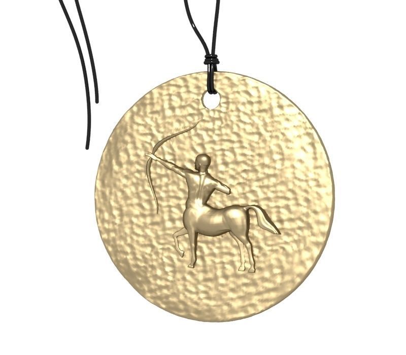 Zodiac Coin Sagittarius 3D print model_4