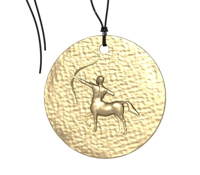 Zodiac Coin Sagittarius 3D print model_3