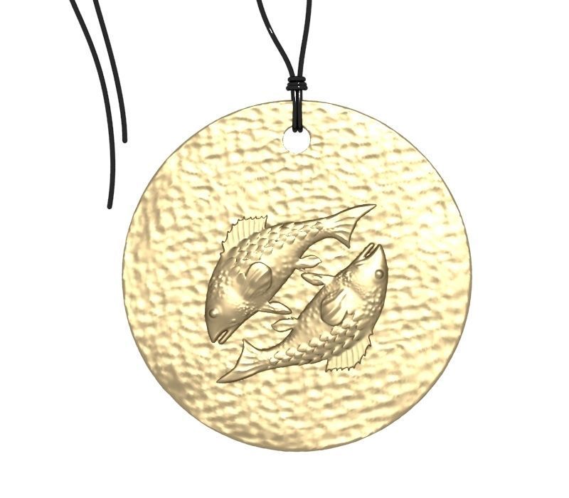 Zodiac Coin Pisces 3D print model_2