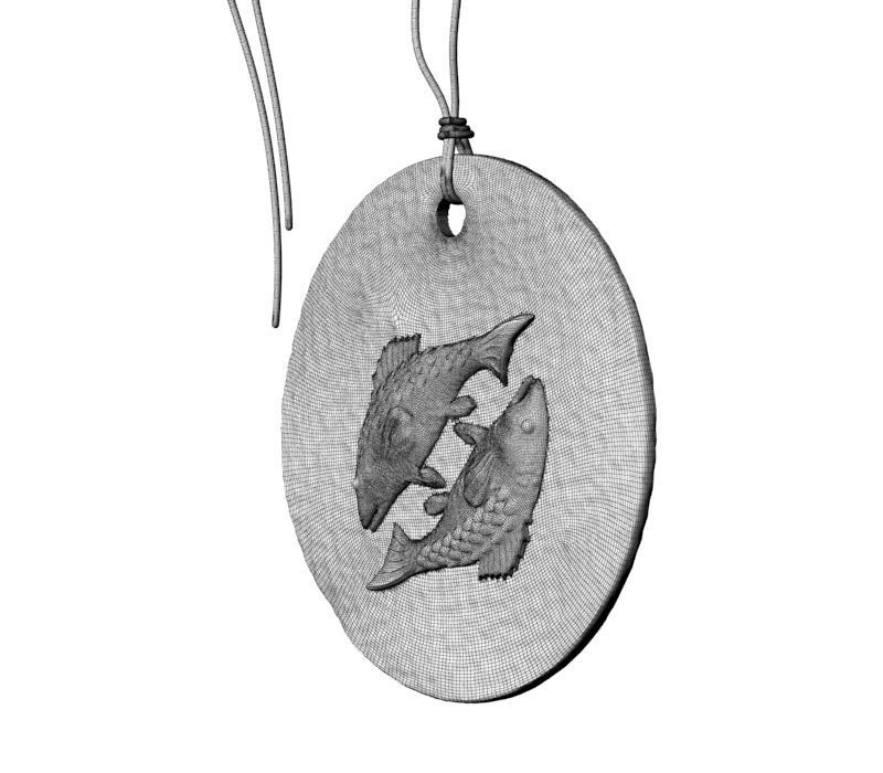 Zodiac Coin Pisces 3D print model_23