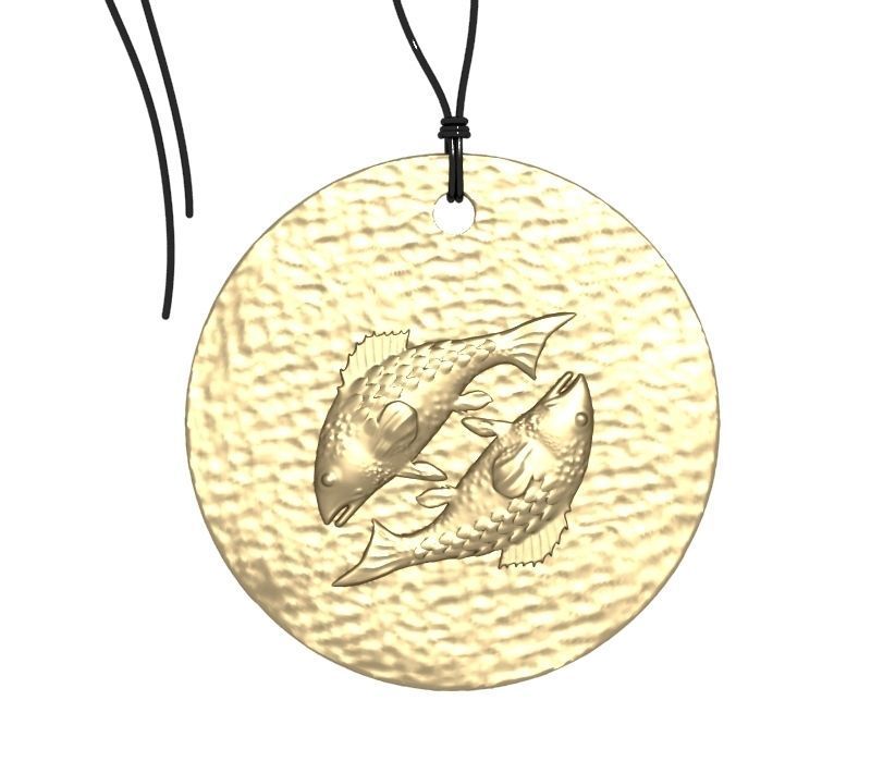 Zodiac Coin Pisces 3D print model_1