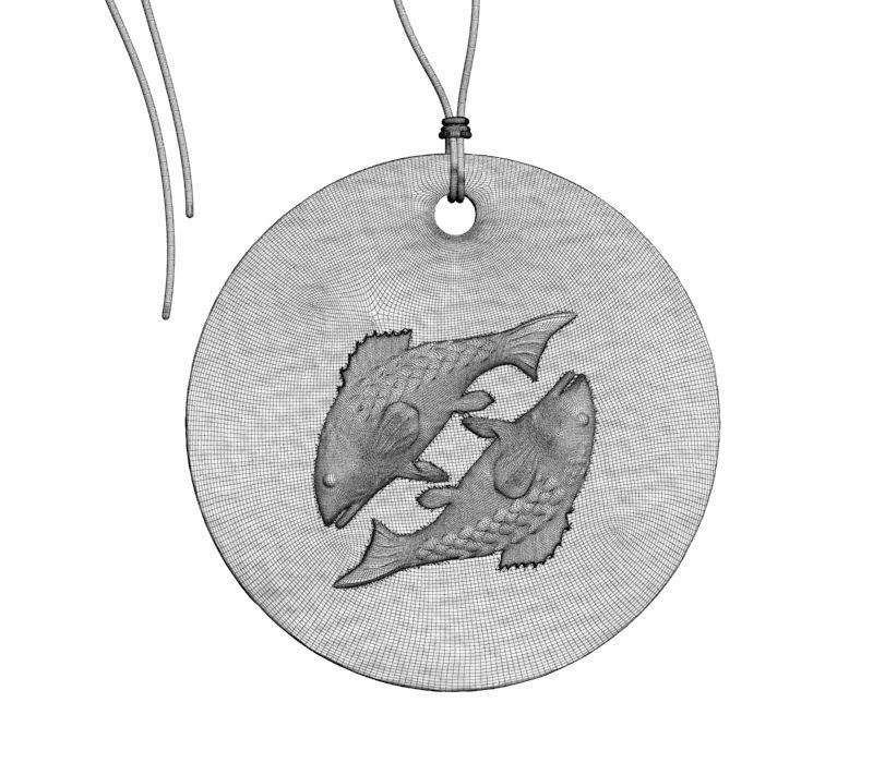 Zodiac Coin Pisces 3D print model_16