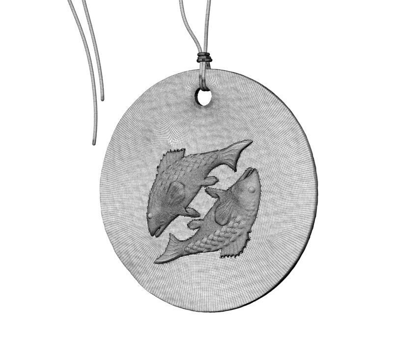 Zodiac Coin Pisces 3D print model_21