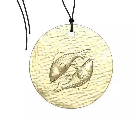 Zodiac Coin Pisces 3D print model
