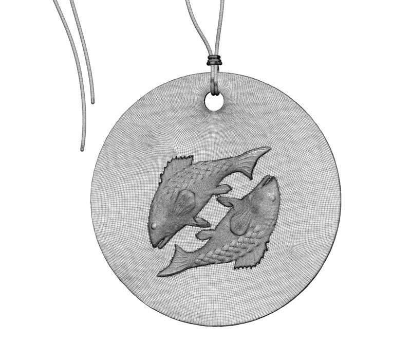 Zodiac Coin Pisces 3D print model_19