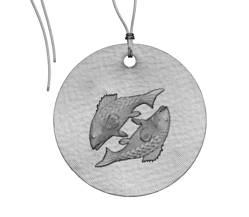 Zodiac Coin Pisces 3D print model_18