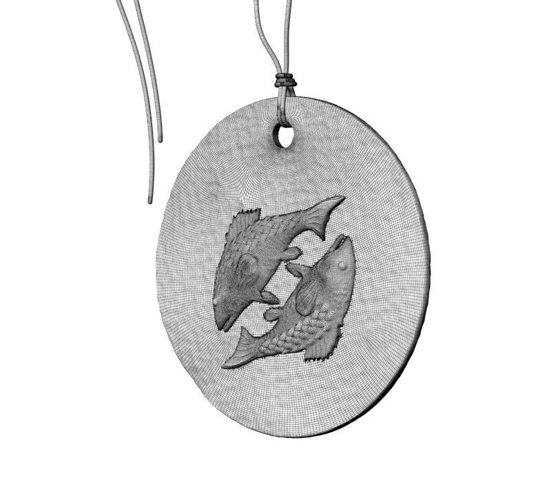 Zodiac Coin Pisces 3D print model_22