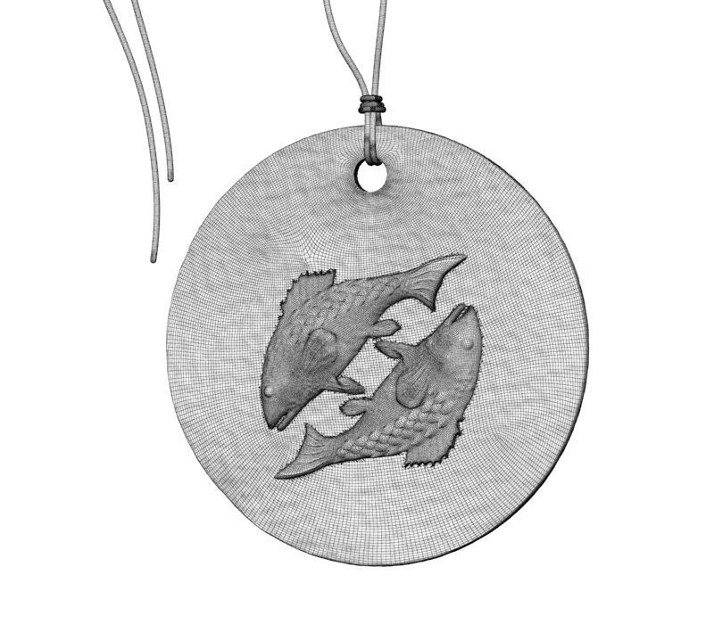 Zodiac Coin Pisces 3D print model_20