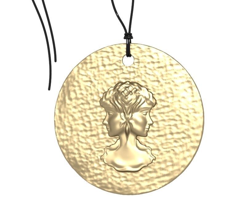 Zodiac Coin Gemini 3D print model_3