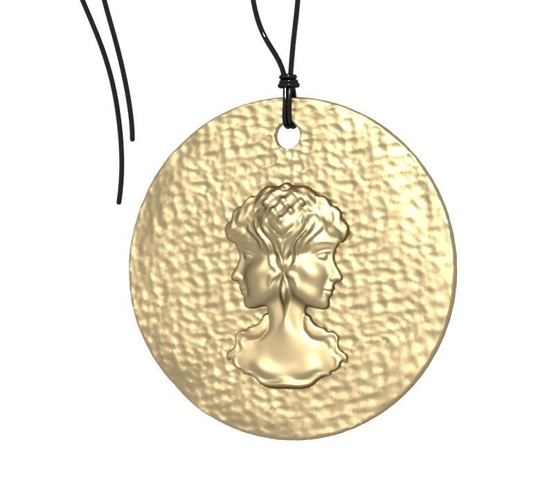 Zodiac Coin Gemini 3D print model_4
