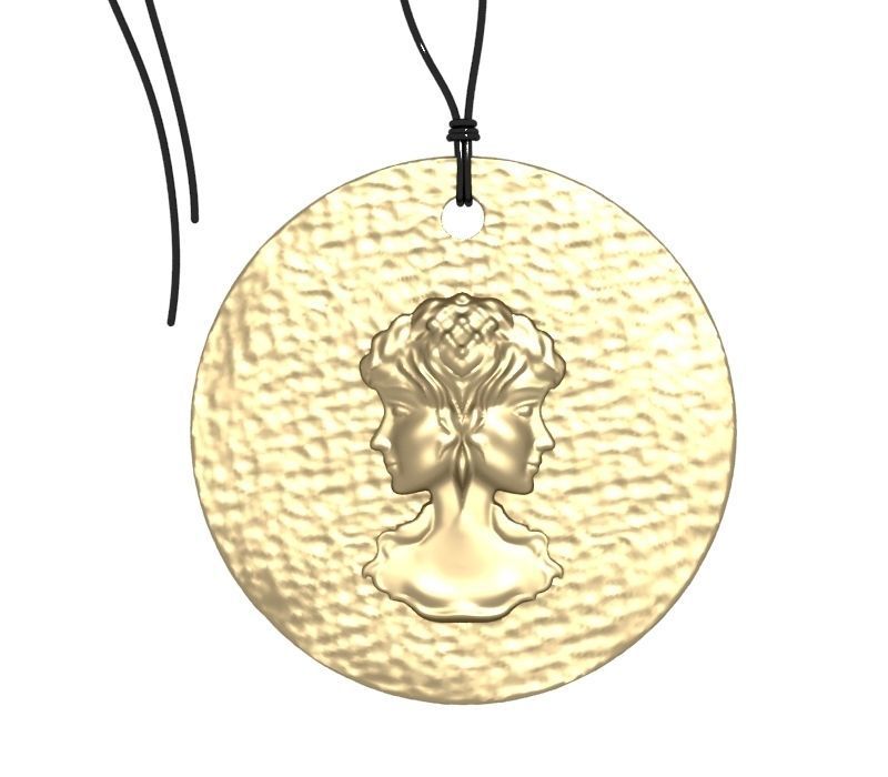 Zodiac Coin Gemini 3D print model_2