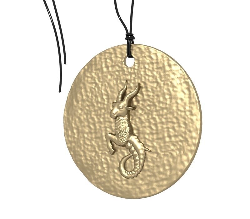 Zodiac Coin Capricorn 3D print model_5