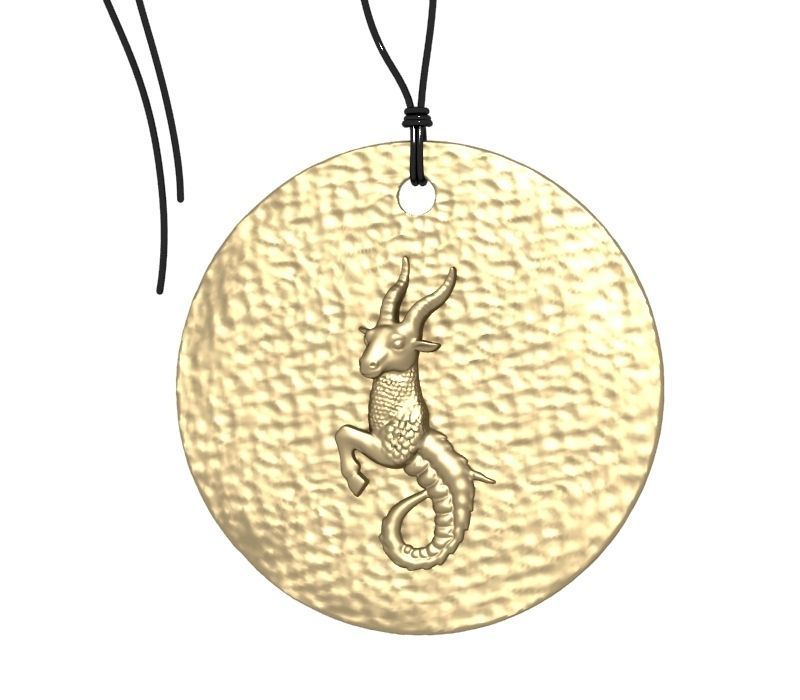 Zodiac Coin Capricorn 3D print model_3