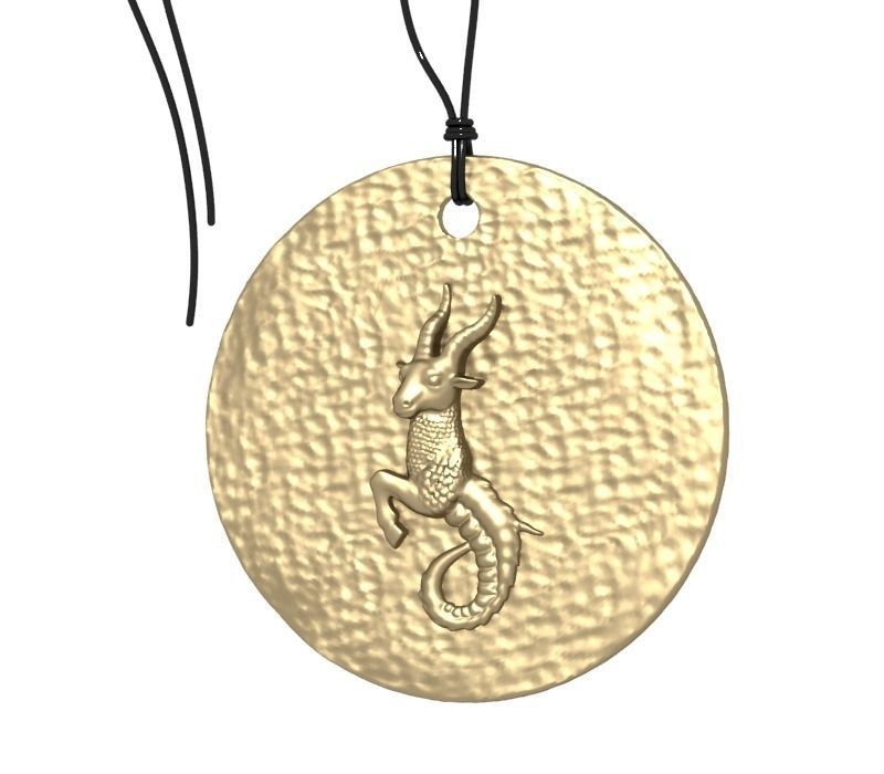 Zodiac Coin Capricorn 3D print model_4