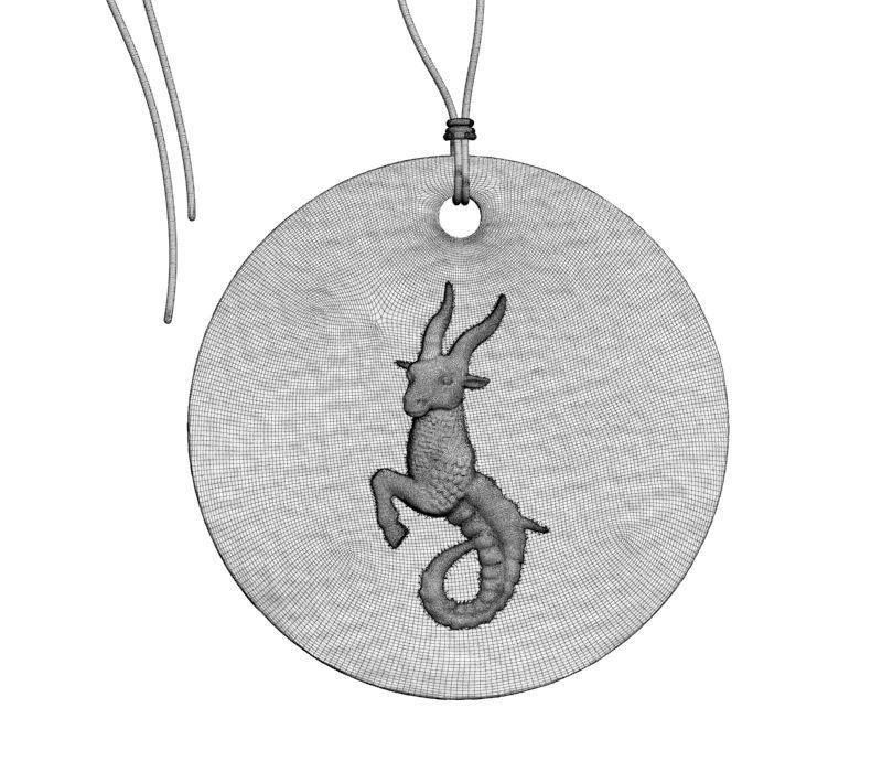 Zodiac Coin Capricorn 3D print model_17