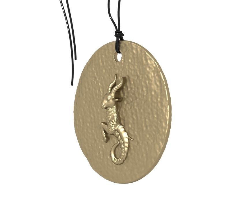 Zodiac Coin Capricorn 3D print model_7