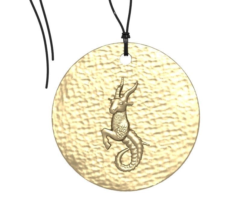 Zodiac Coin Capricorn 3D print model_2