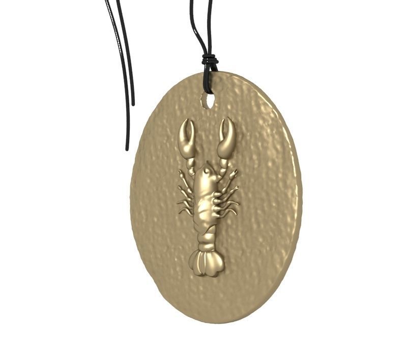 Zodiac Coin Cancer 3D print model_7