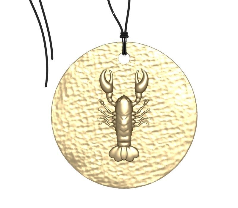 Zodiac Coin Cancer 3D print model_2