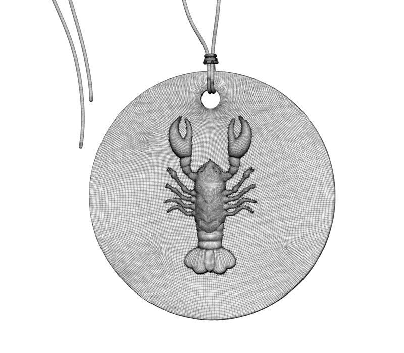 Zodiac Coin Cancer 3D print model_19