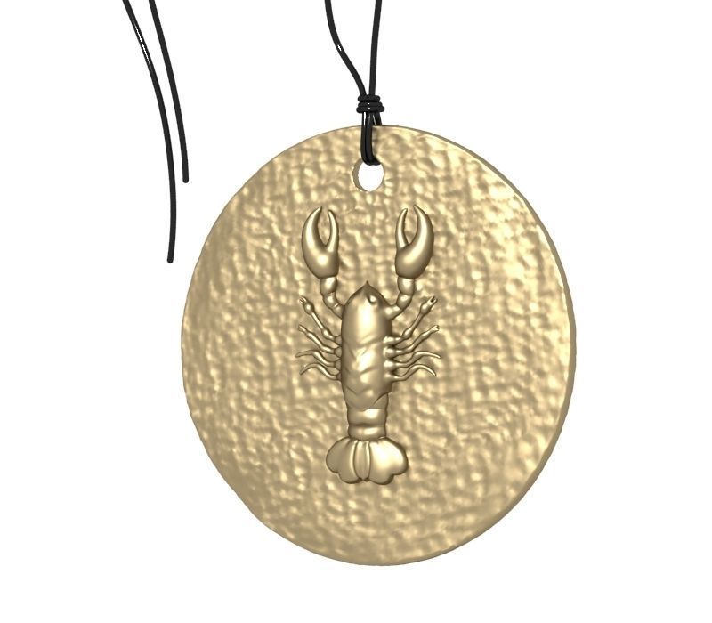 Zodiac Coin Cancer 3D print model_5