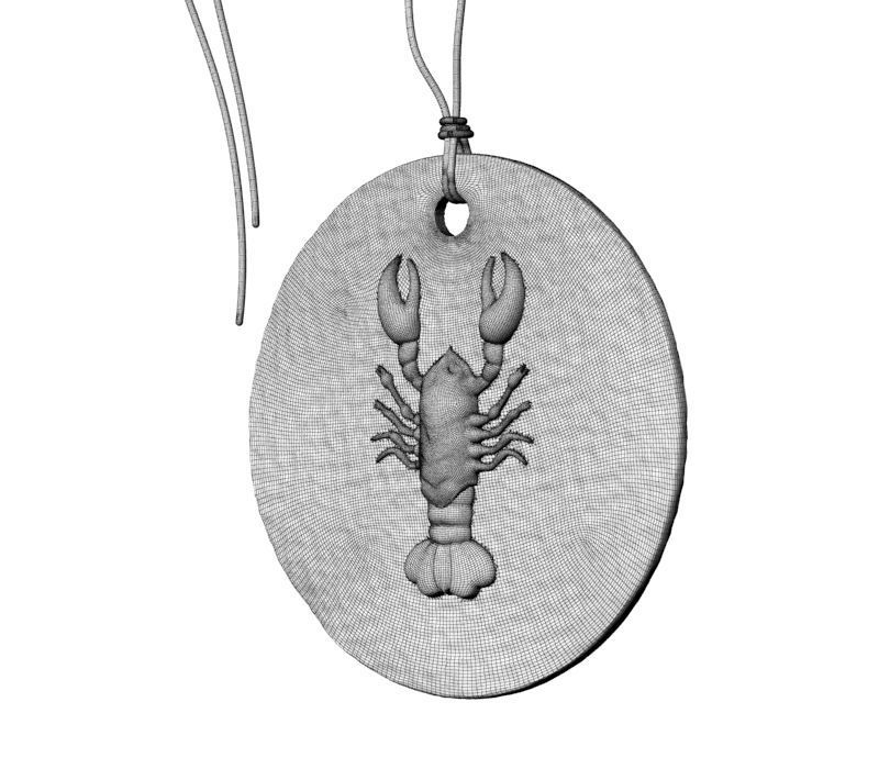 Zodiac Coin Cancer 3D print model_22