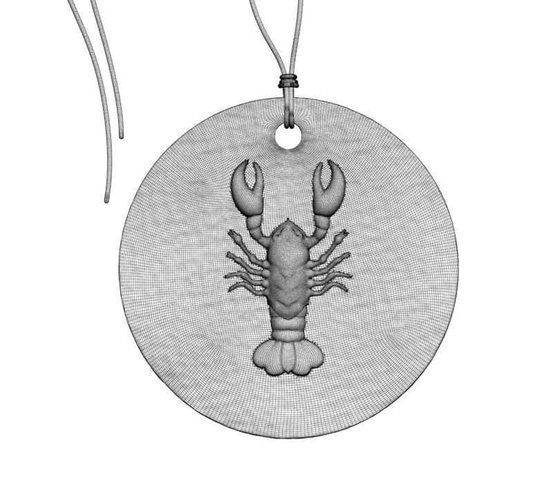 Zodiac Coin Cancer 3D print model_18