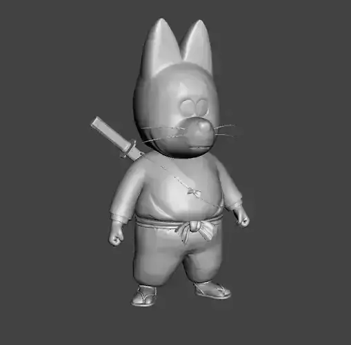 Shu 3D Model samurai cat
