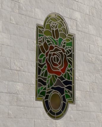 Stain Glass Rose Flower 3D model_1