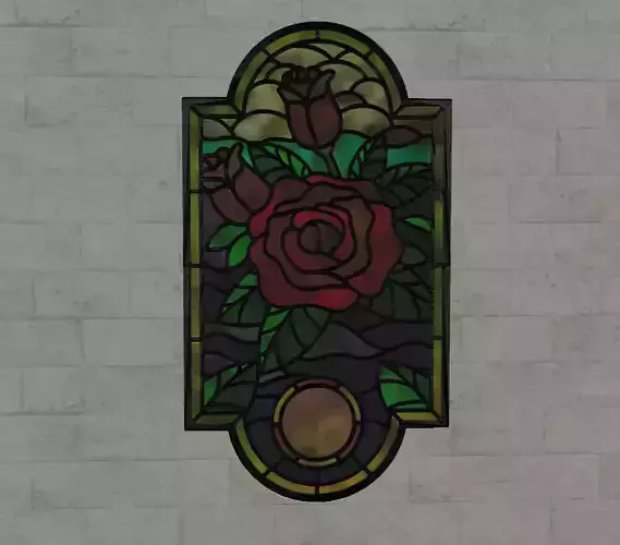 Stain Glass Rose Flower