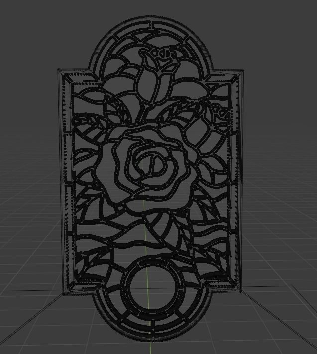 Stain Glass Rose Flower 3D model_7