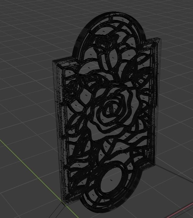 Stain Glass Rose Flower 3D model_8