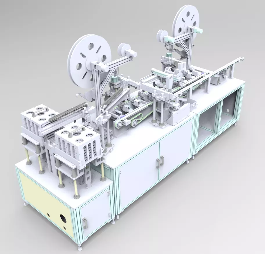 Automatic cutting and automatic feeding assembly line 3D model_0