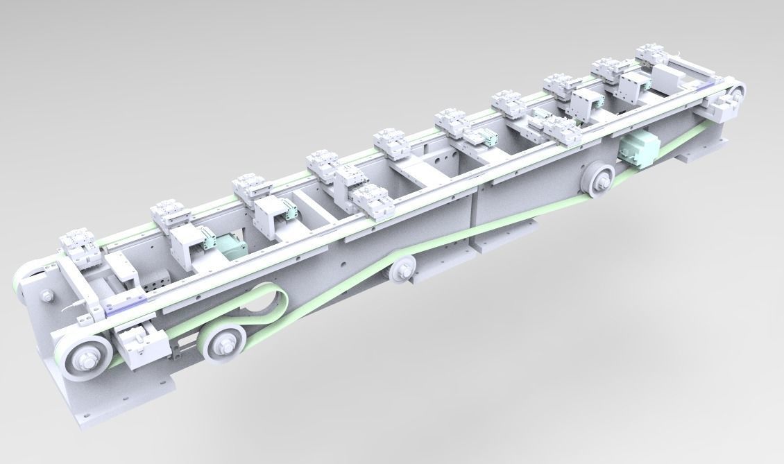Automatic cutting and automatic feeding assembly line 3D model_7