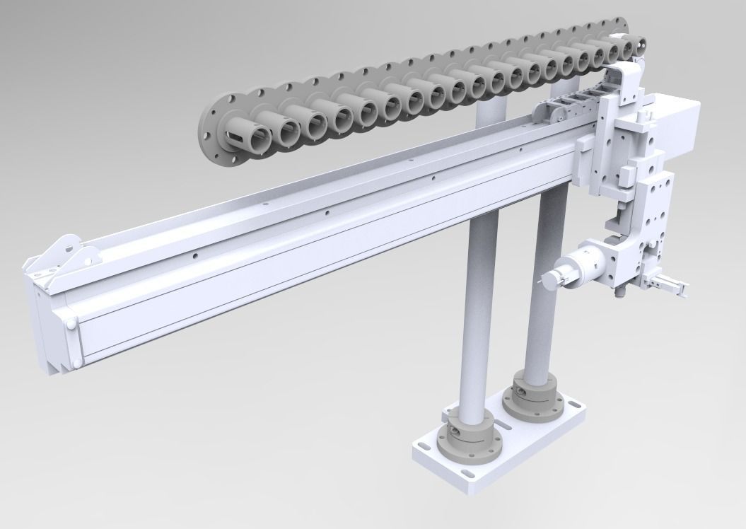 Automatic cutting and automatic feeding assembly line 3D model_9