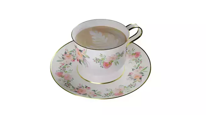 tea-cup-3d-model person tea cup and saucer 3D model