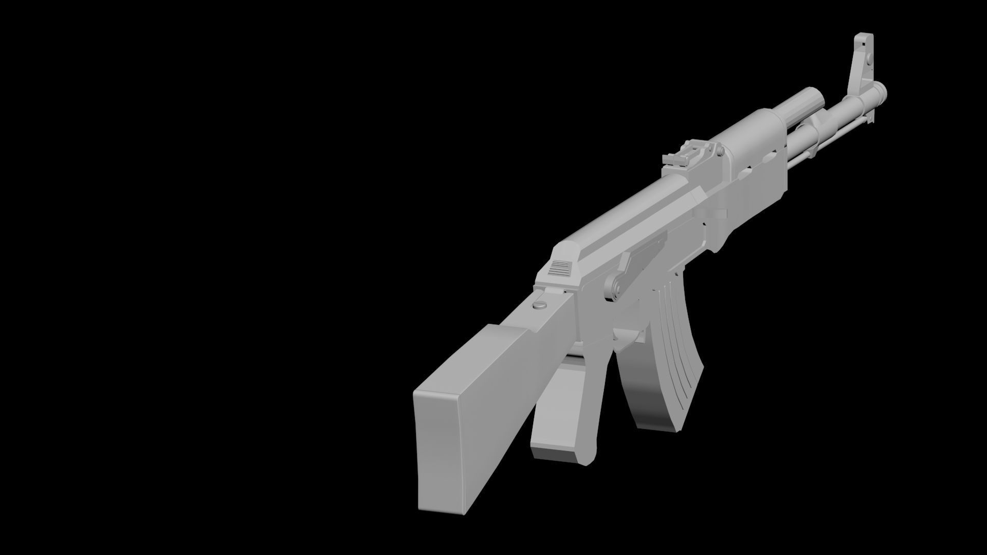 ak47 gun Low-poly 3D model_3
