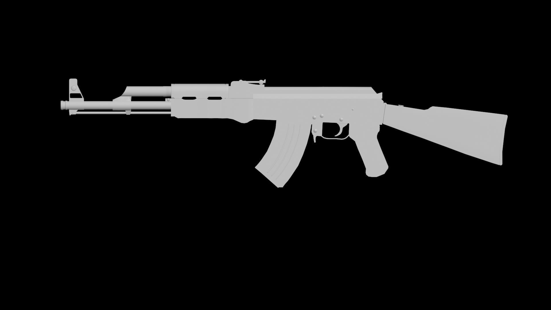 ak47 gun Low-poly 3D model_1