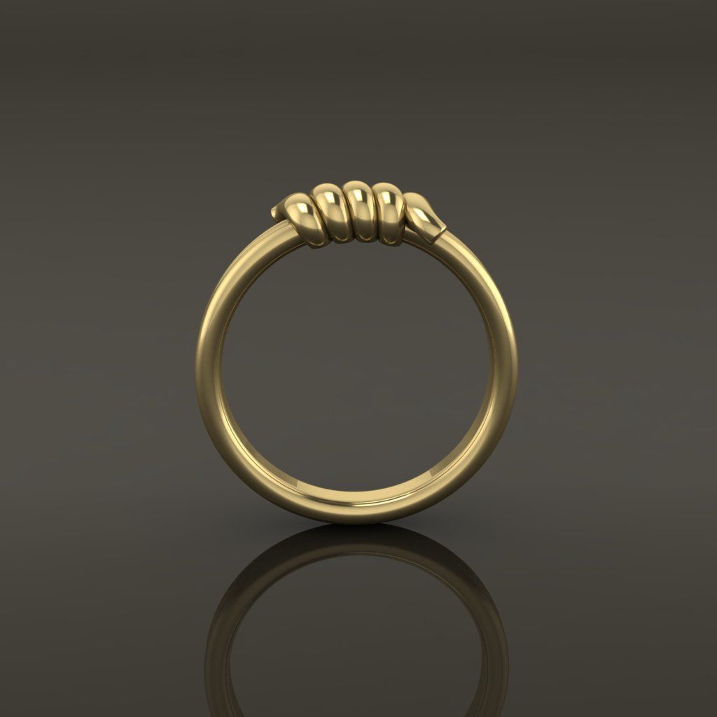 Wire Tie Knot Band Ring Mix Size 3D print model_5