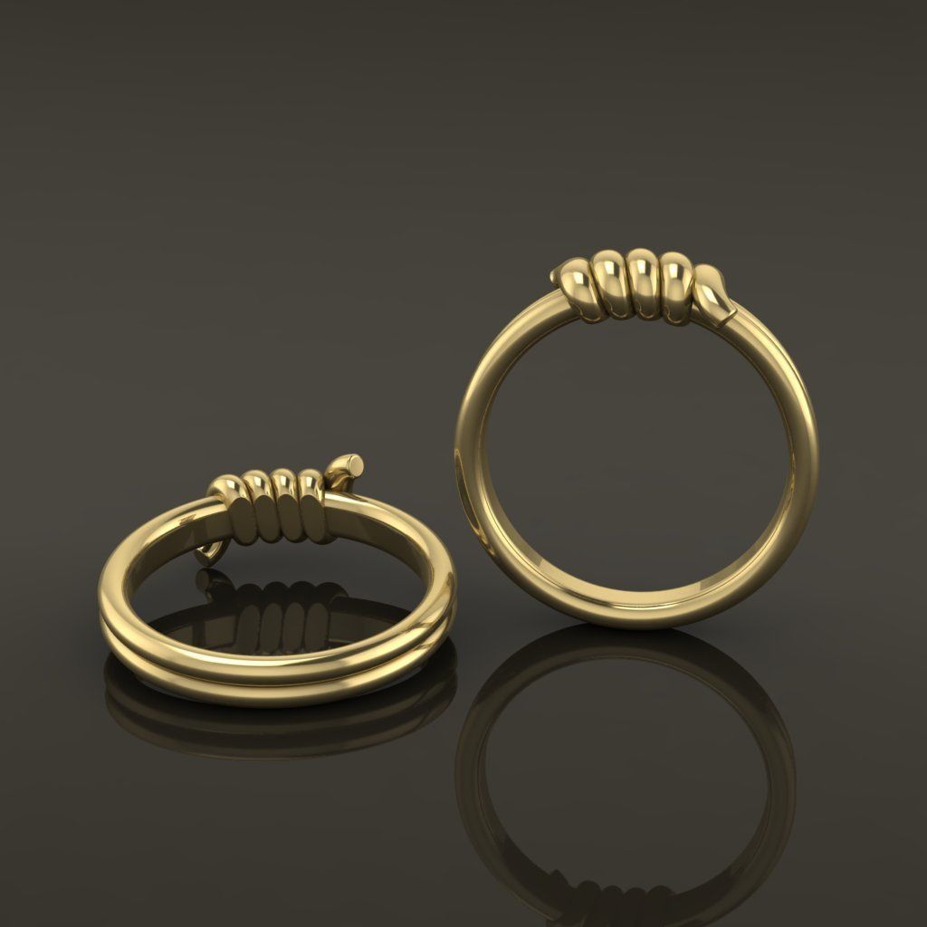 Wire Tie Knot Band Ring Mix Size 3D print model_1