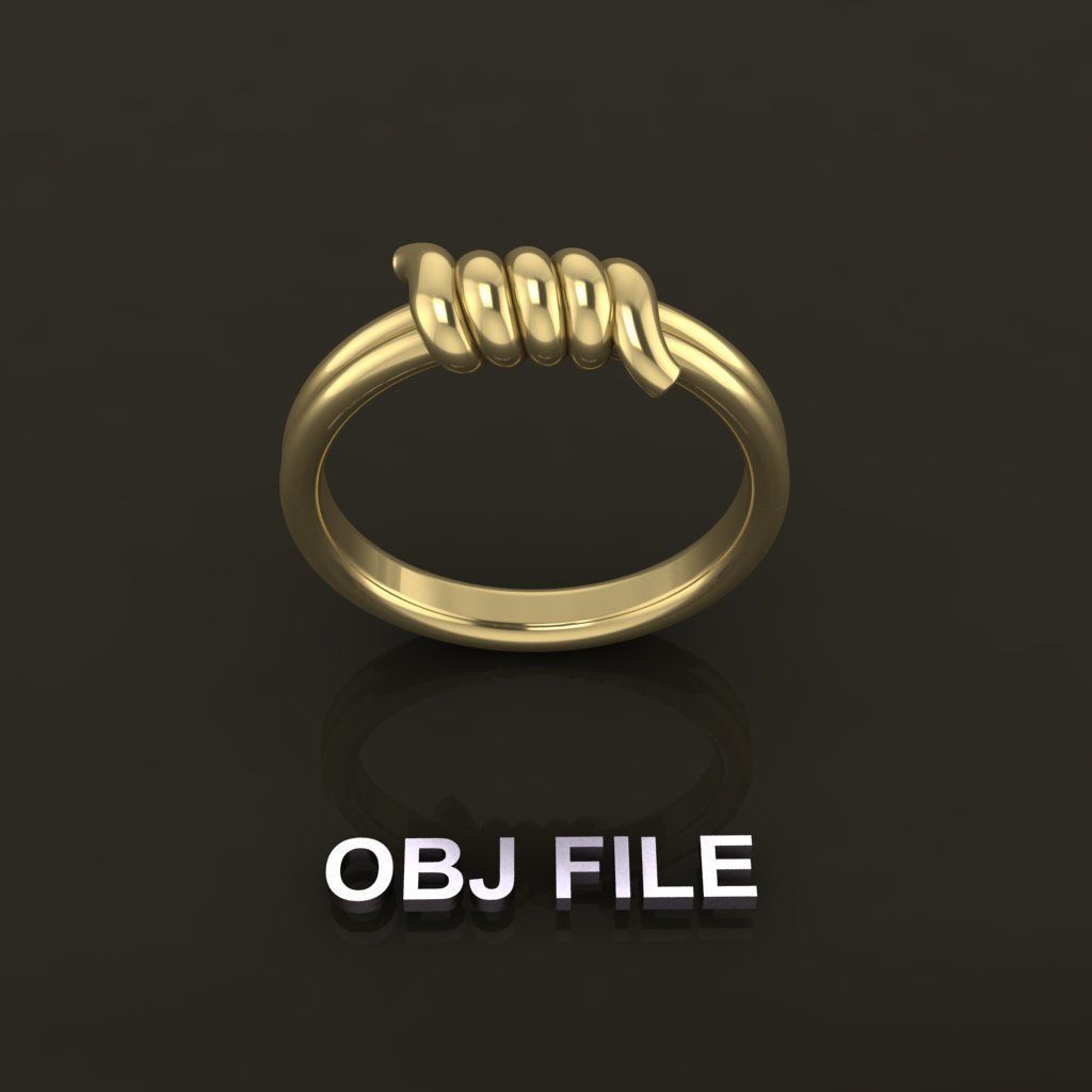 Wire Tie Knot Band Ring Mix Size 3D print model_8