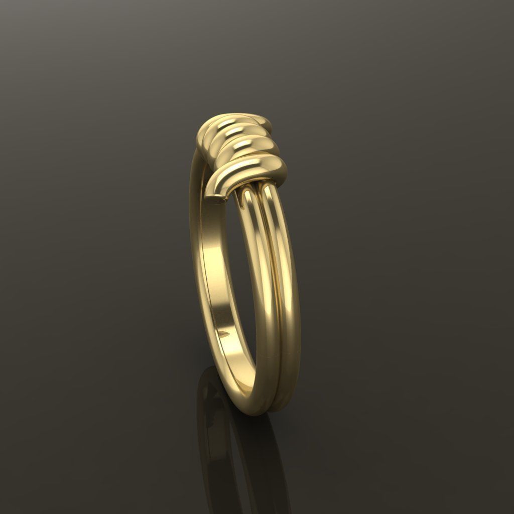 Wire Tie Knot Band Ring Mix Size 3D print model_6
