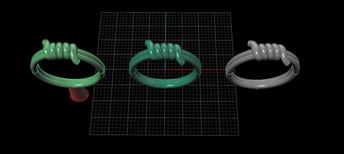 Wire Tie Knot Band Ring Mix Size 3D print model_22