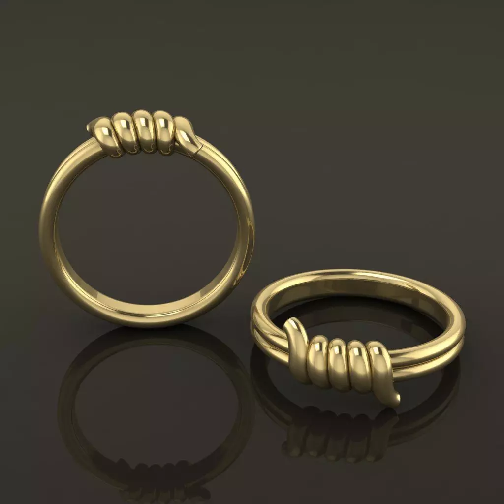 Wire Tie Knot Band Ring Mix Size 3D print model_0