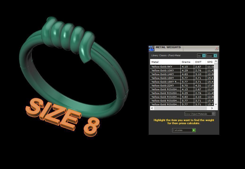 Wire Tie Knot Band Ring Mix Size 3D print model_16