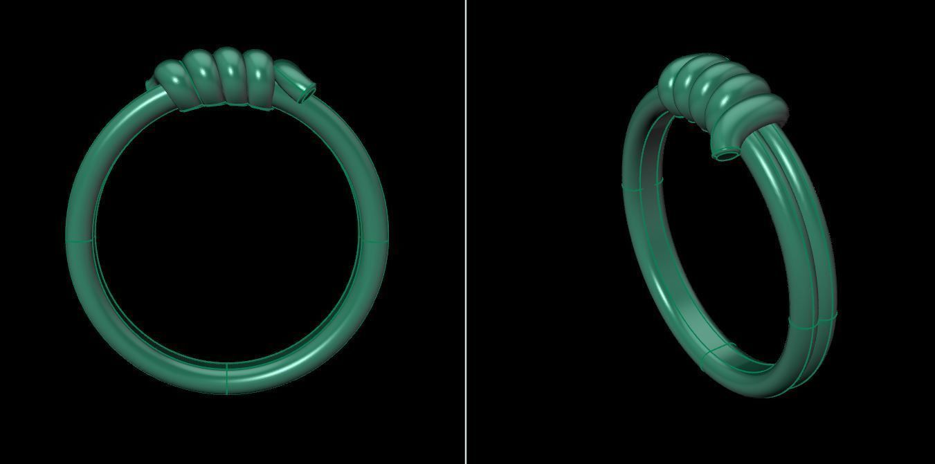 Wire Tie Knot Band Ring Mix Size 3D print model_20