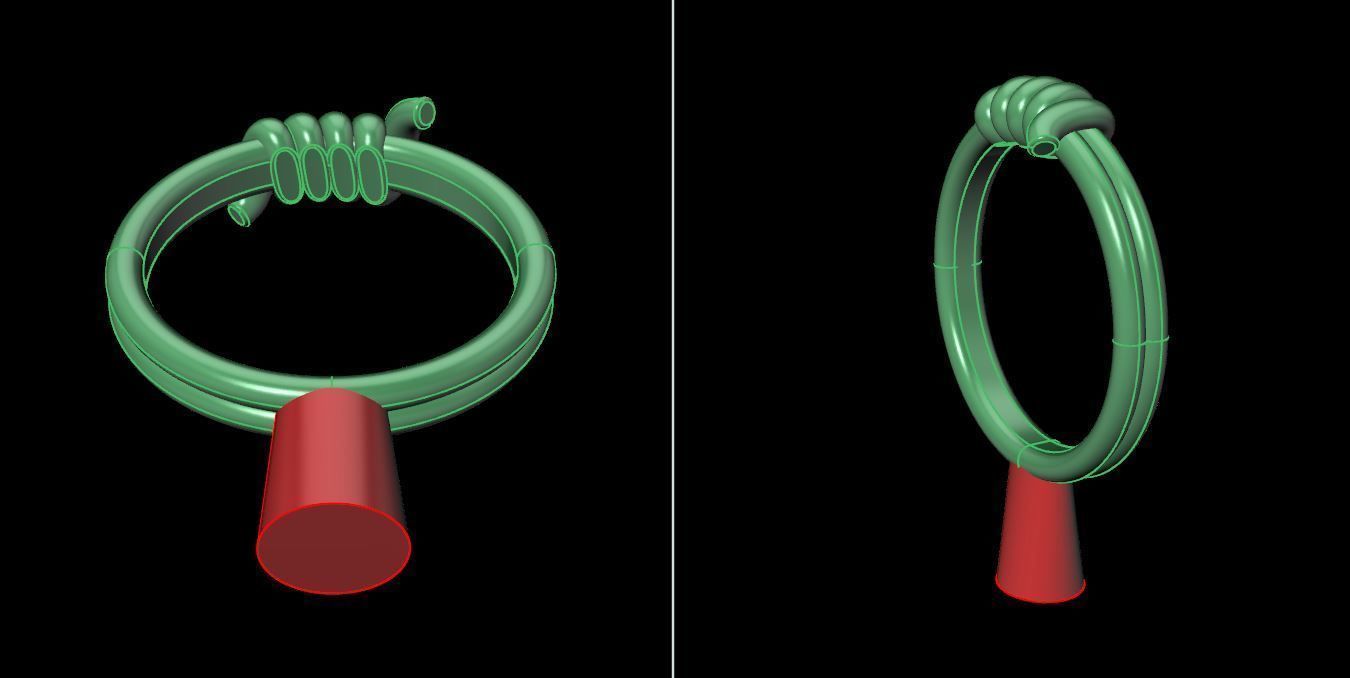 Wire Tie Knot Band Ring Mix Size 3D print model_19