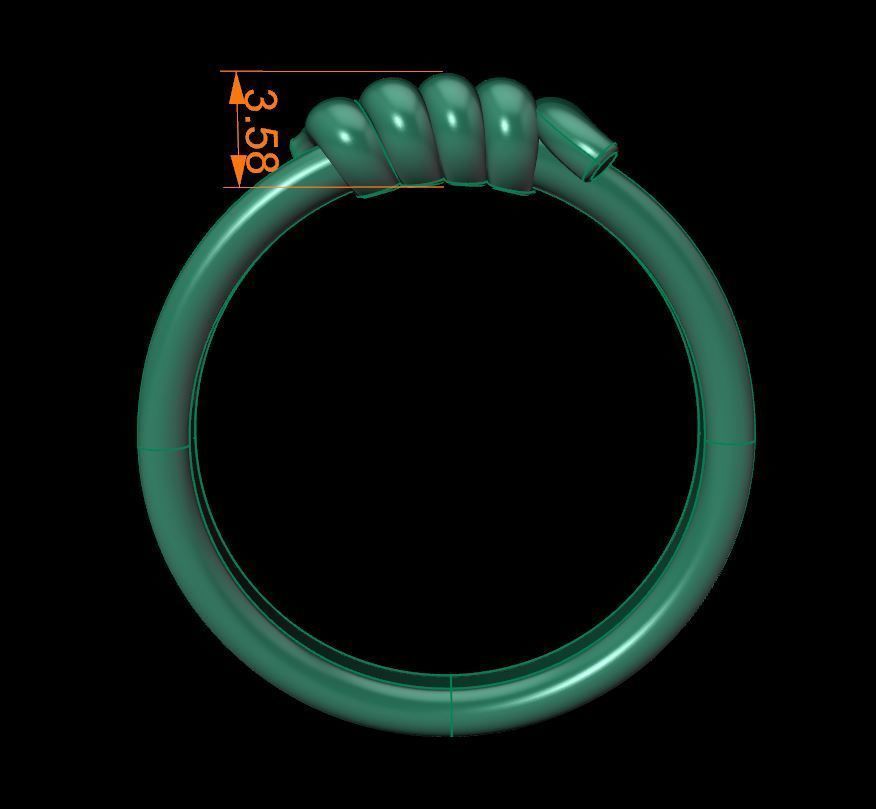 Wire Tie Knot Band Ring Mix Size 3D print model_11