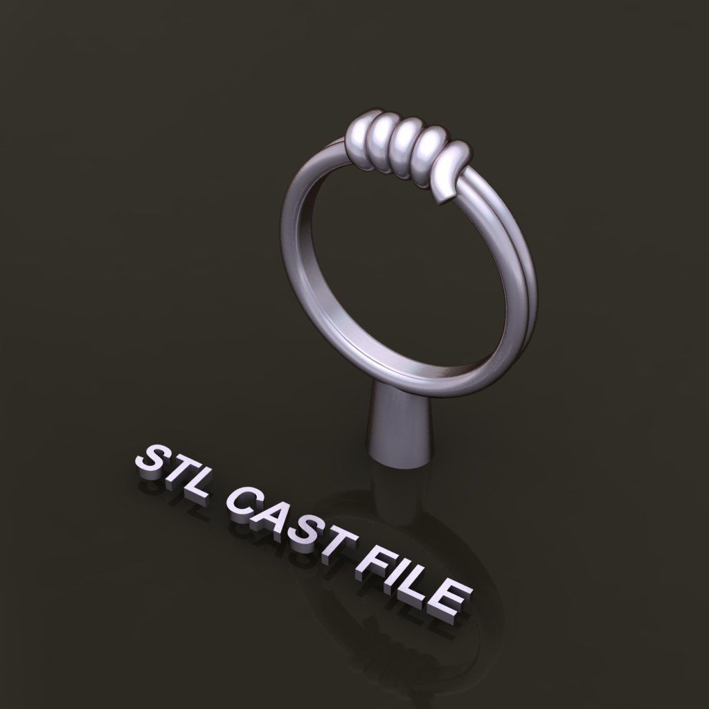 Wire Tie Knot Band Ring Mix Size 3D print model_10