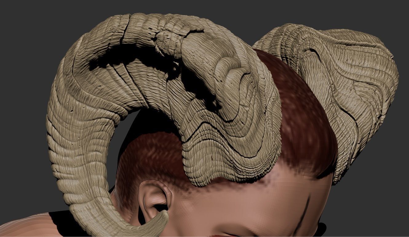 Ram Satyr Demon Horns for Cosplay 3D print model_8